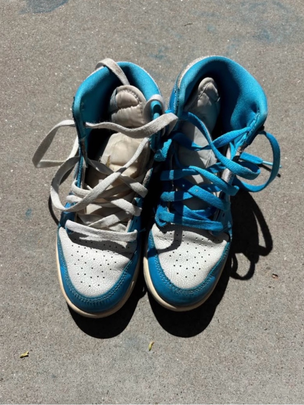 Kids Blue and White High-Top Sneakers